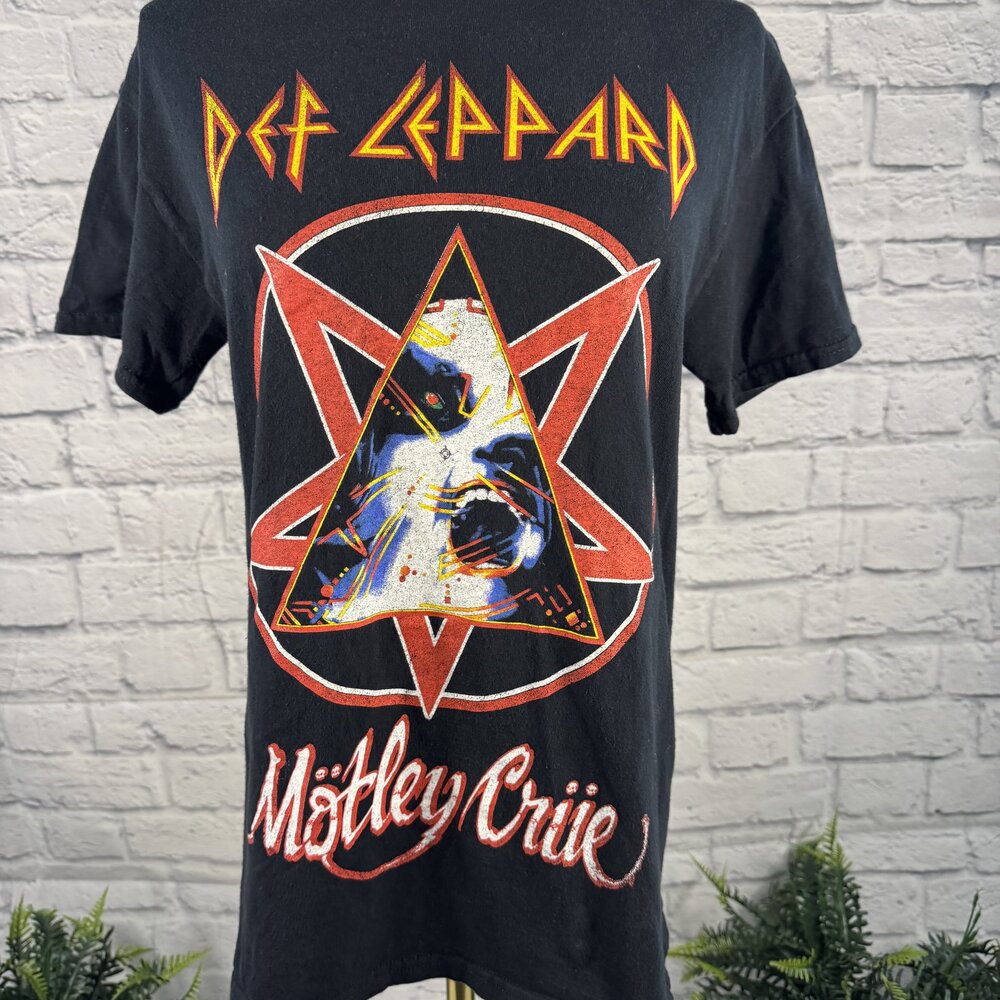 Def Leppard Motley Crue Stadium Tour 2022 Black Concert Tee S Poison Joan Jett